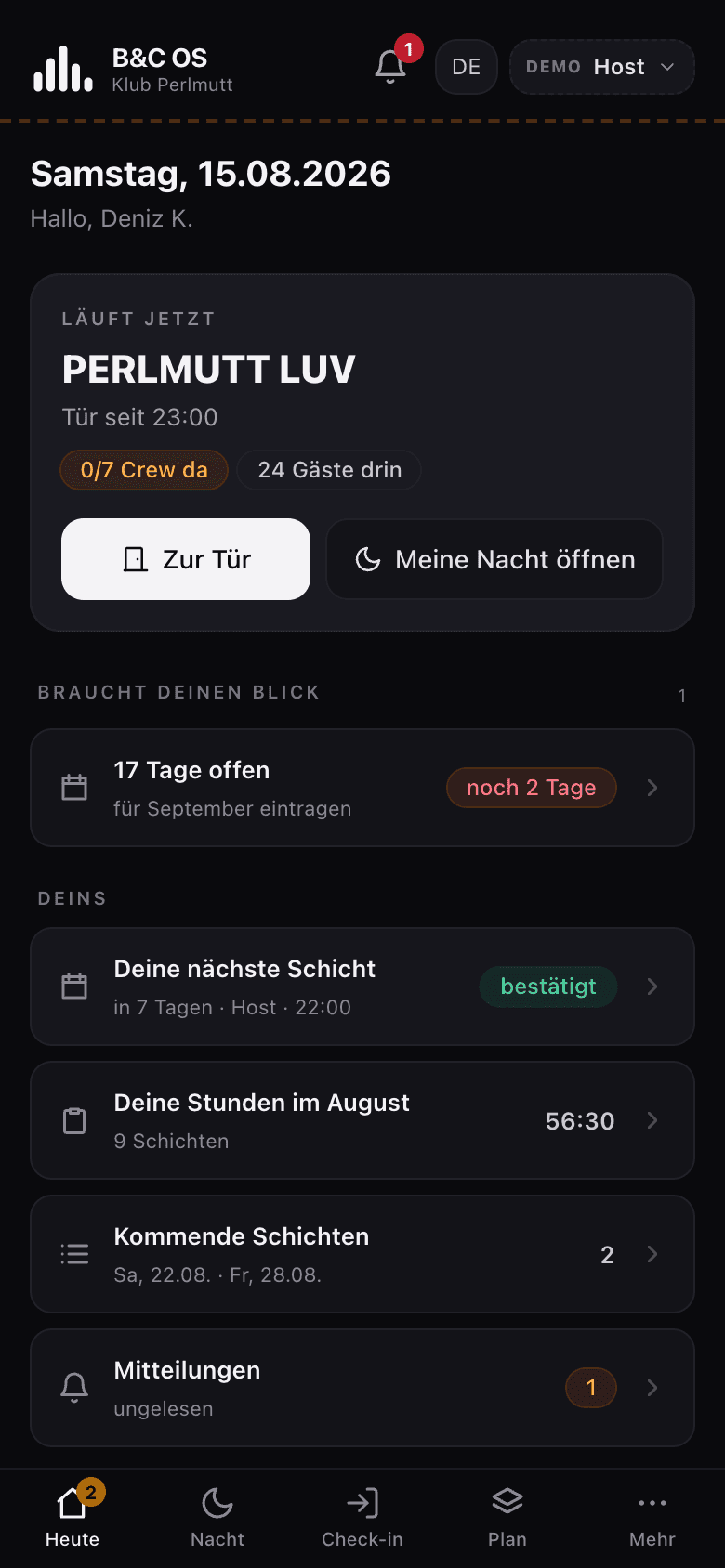 «Meine Nacht» – und alles steht drin
